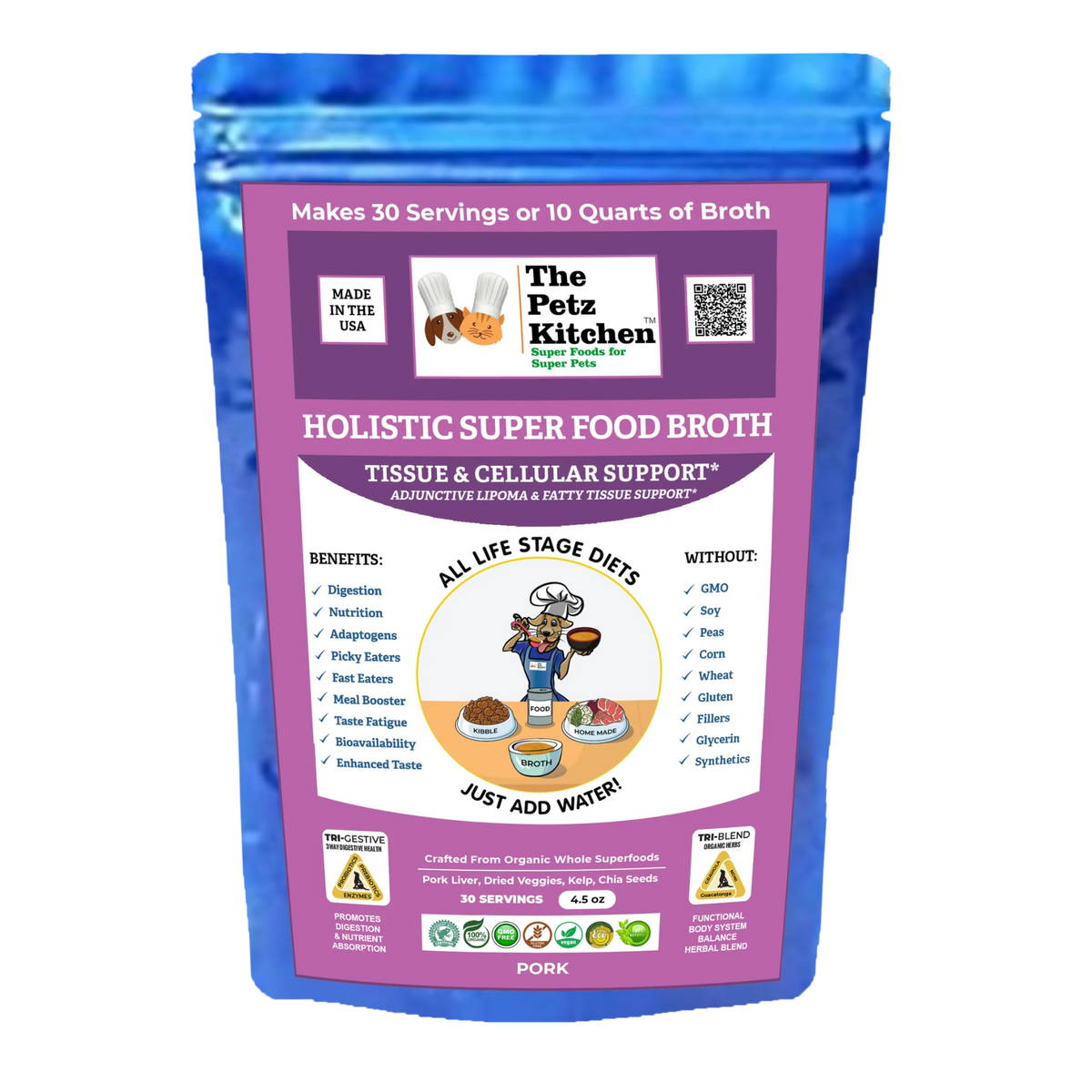 Super Food Broth Tissue & Cellular Support For Dogs* The Petz Kitchen Lipoma & Tissue Support*