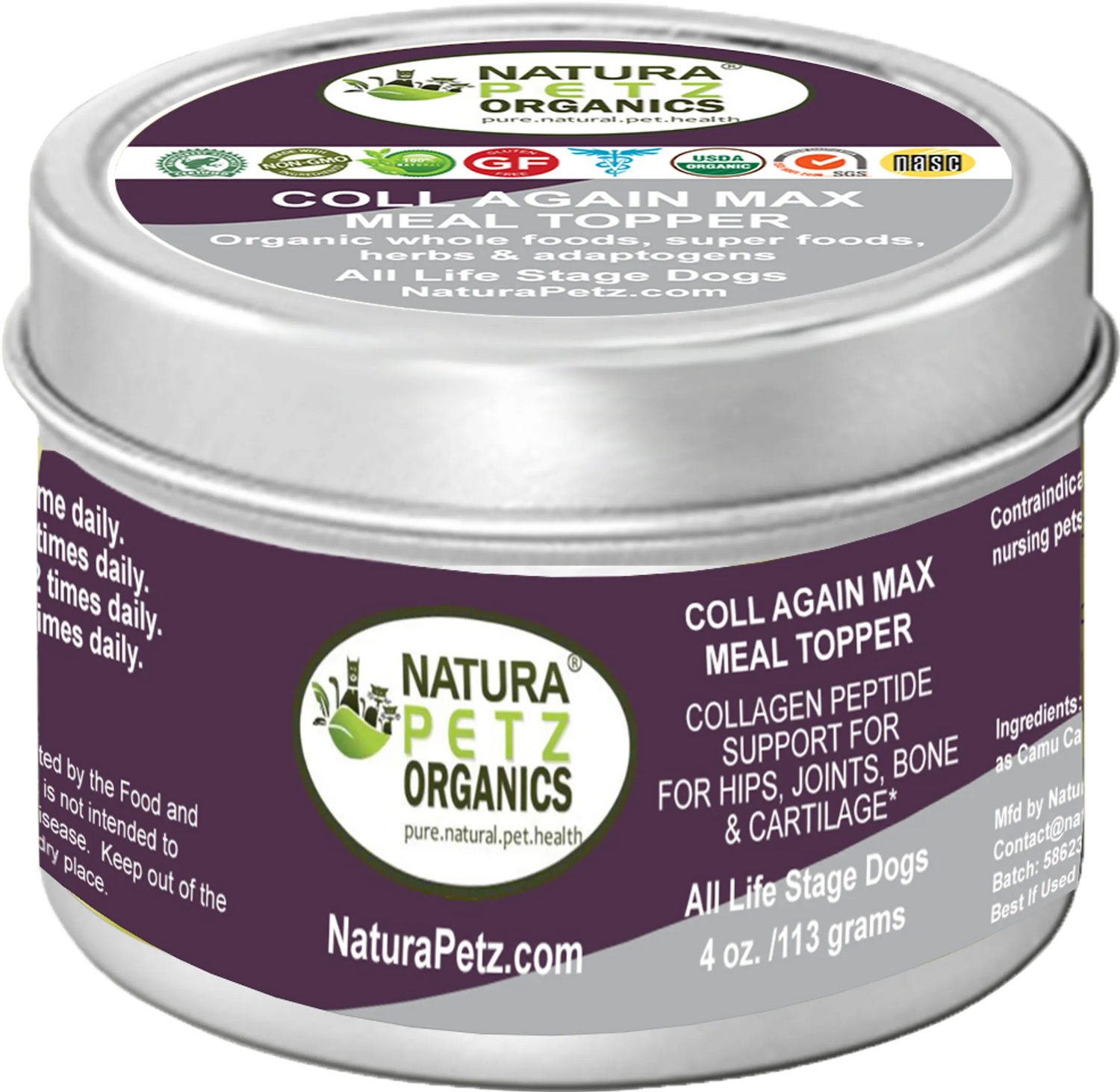 Coll Again Max Collagen Peptide Support Meal Topper* Hips, Joint, Bone & Cartilage Support* Dogs & Cats*