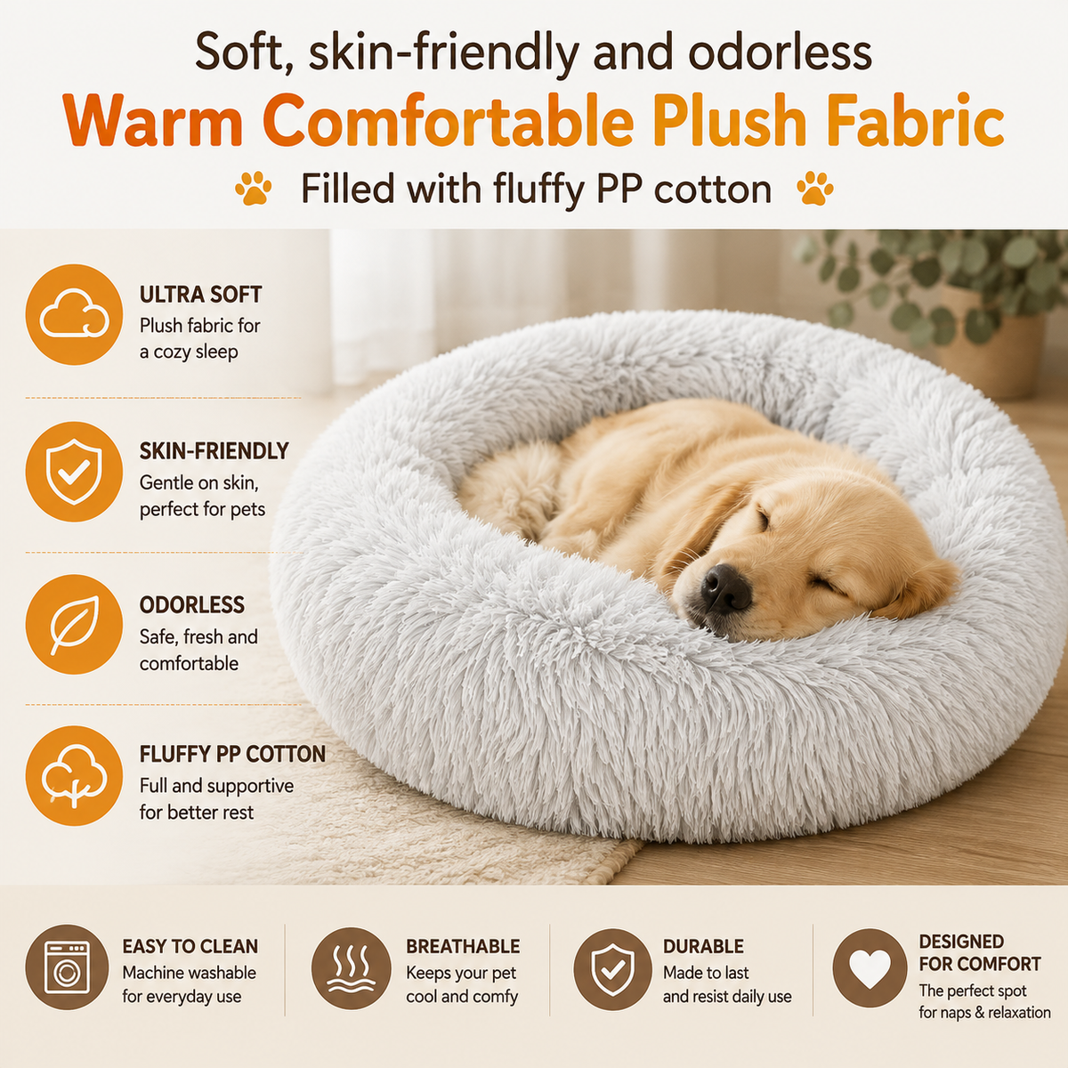 Pet Dog Bed Soft Warm Fleece Puppy Cat Bed