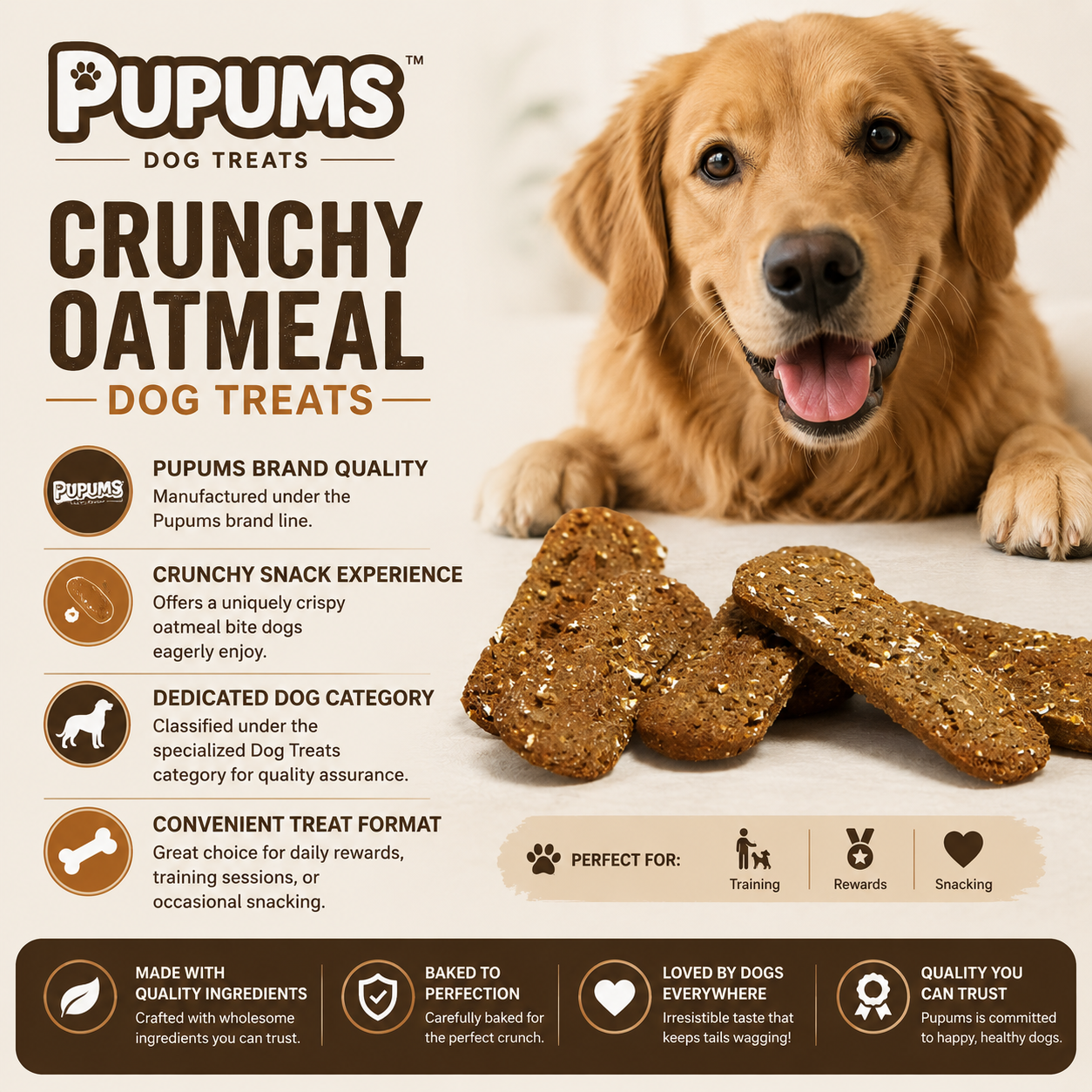 Crispy Oatmeal Chip Dog Treats