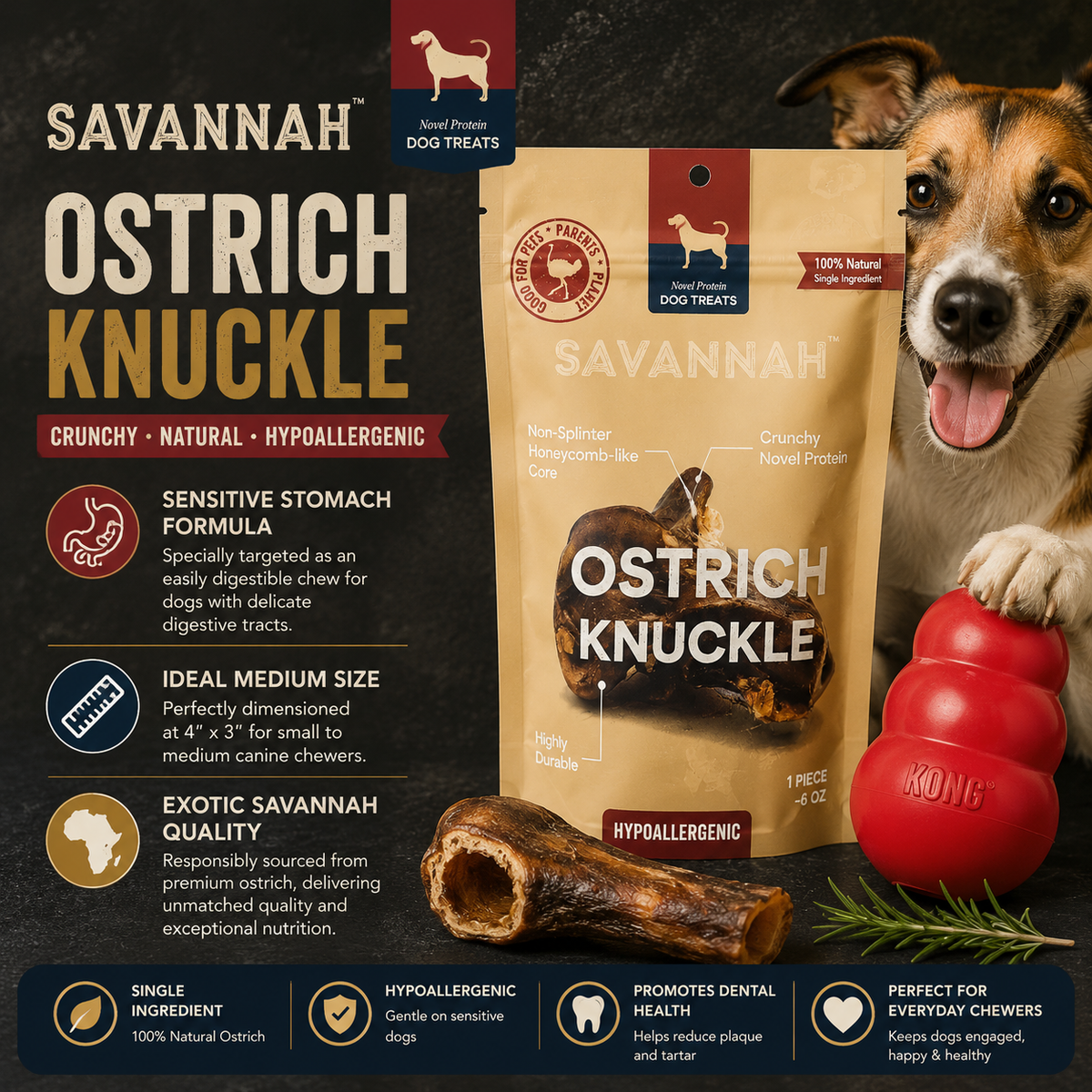 Ostrich Knuckle : The Perfect Chew for Small to Medium Dogs & Sensitive Stomachs