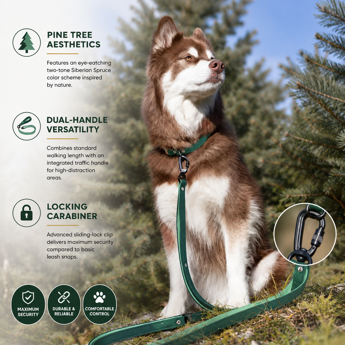 Siberian Spruce Waterproof Dog Leash