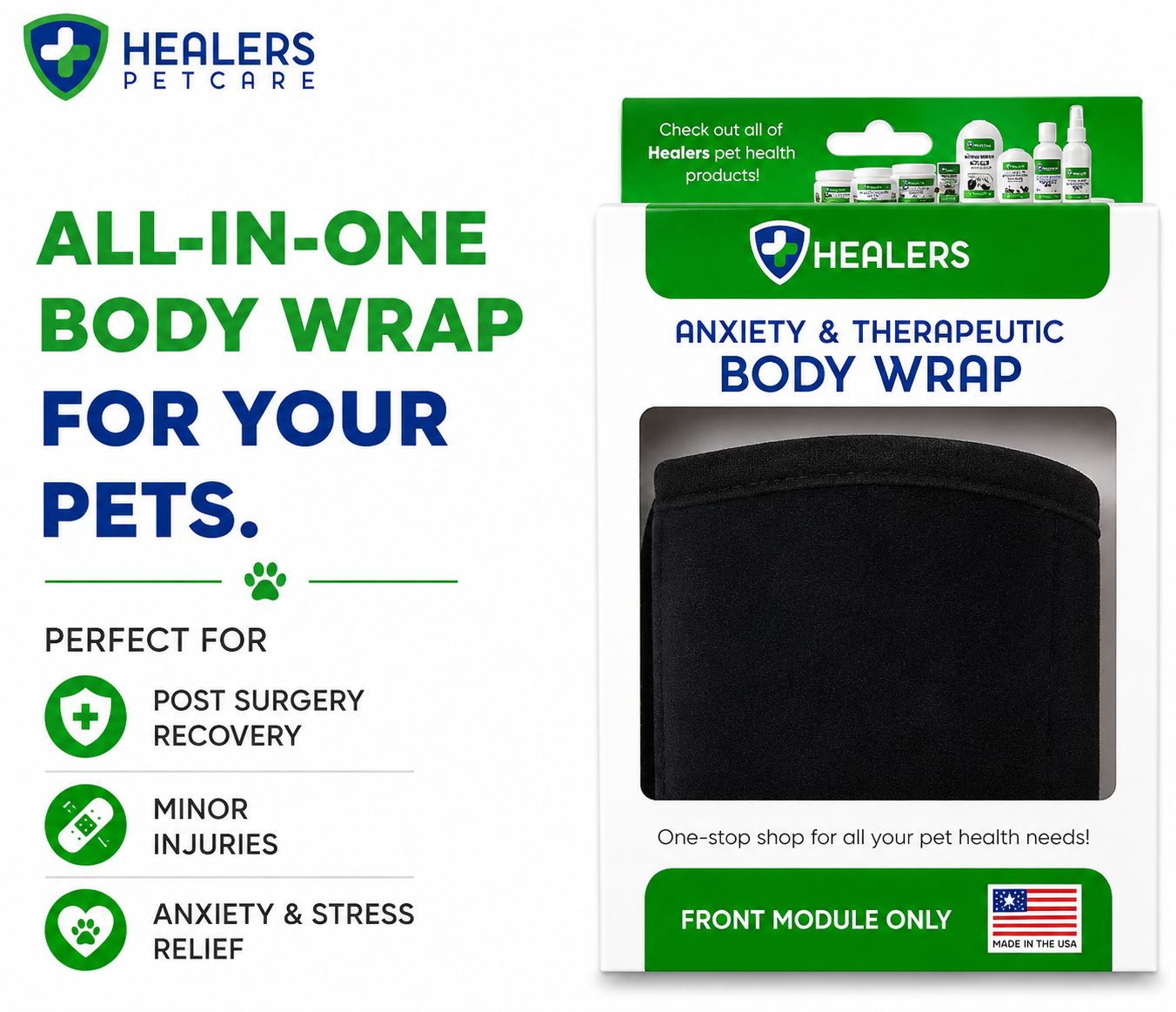 Healers Therapeutic & Anxiety Front Body Wrap