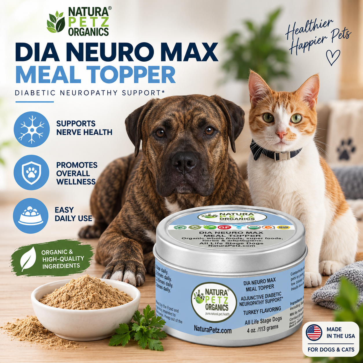 Dia Neuro Max Meal Topper* Adjunctive Diabetic Neuropathy Support* For Dogs & Cats