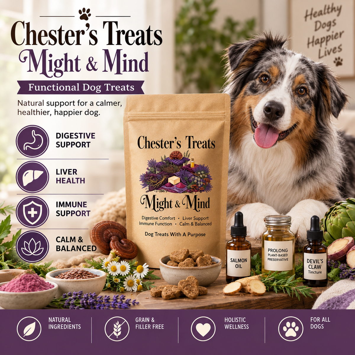 Chester Tranquil Mend Dog Treats for Holistic Recovery