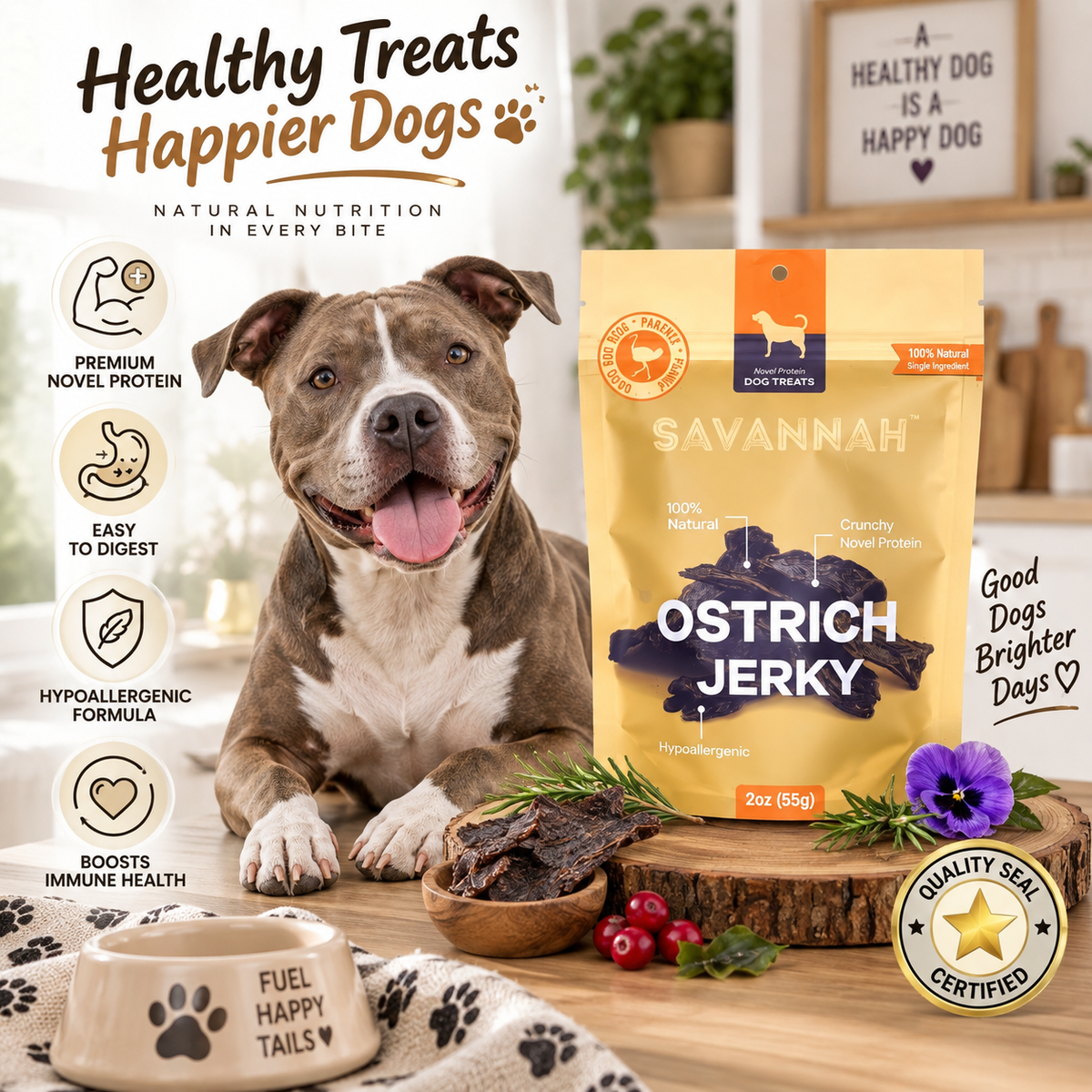 Tasty Ostrich Jerky : The Protein-Packed, Dental-Health Chew for Dogs of All Sizes