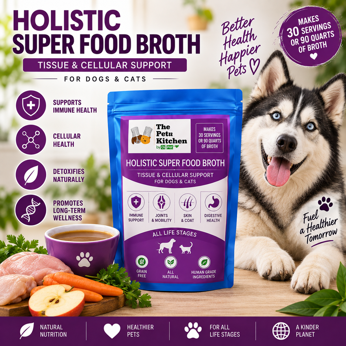 Super Food Broth Tissue & Cellular Support For Dogs* The Petz Kitchen Lipoma & Tissue Support*
