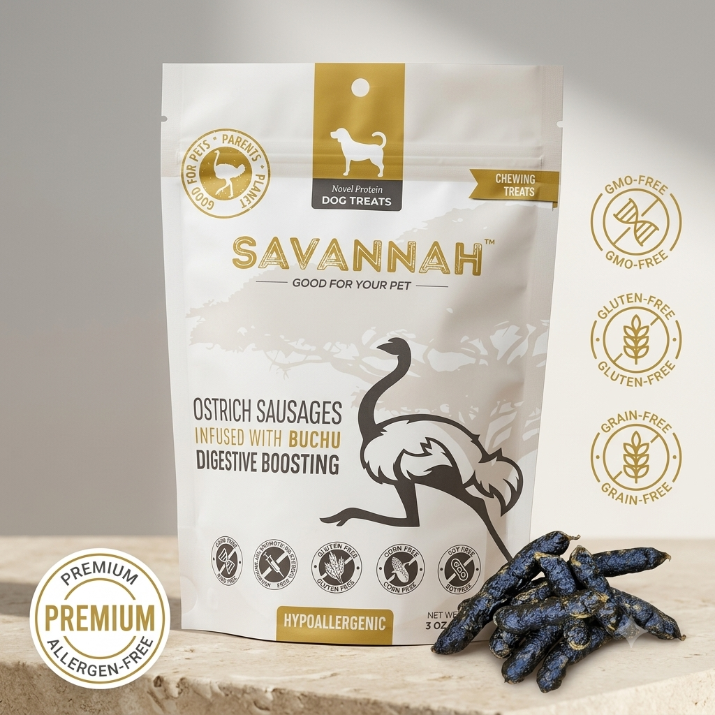 Ostrich Sausages with Buchu : The Delicious, Digestive-Boosting Treat for Dogs