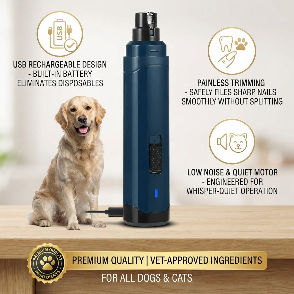Dog Nail Grinder 2 Speeds Quiet USB Rechargeable Pet