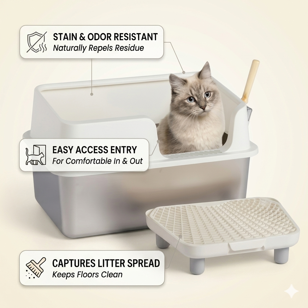 Stainless Steel Cat Litter Box