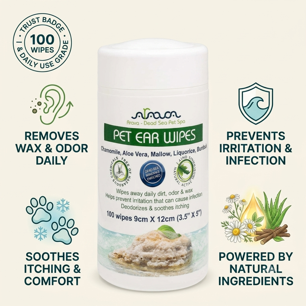 Ear Cleaner Wipes by Arava for Dogs