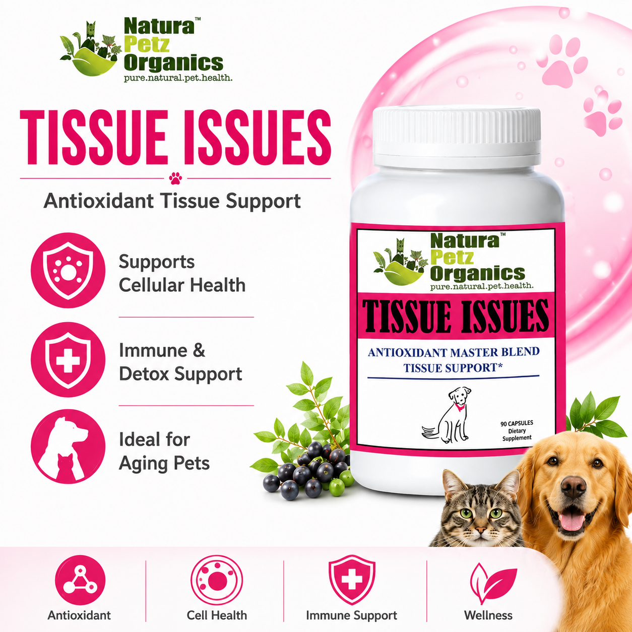 Tissue Issues* Antioxidant Master Blend Tissue Support For Dogs & Cats*